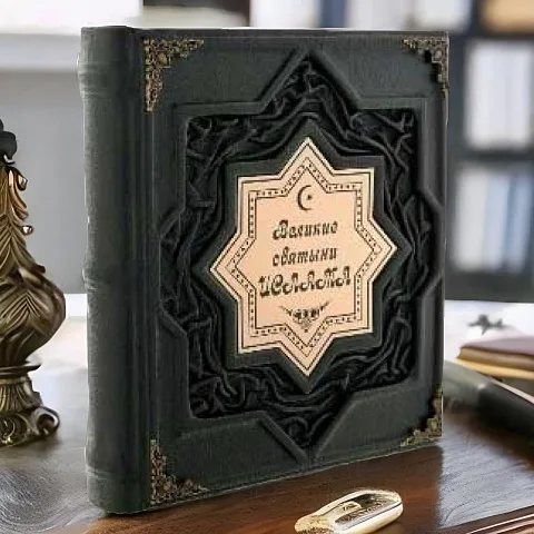 Великие святыни Ислама — Коран в кожаном переплёте — красивый подарок