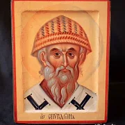 Икона с ковчегом "Спиридон Тримифунтский" — фотография 1