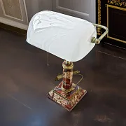 Ручная работа: Настольная лампа из яшмы с цирконами — фотография 1