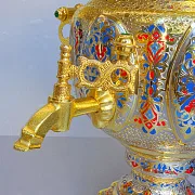 Сувенирный самовар "Золотой" — необычный подарок — фотография 4