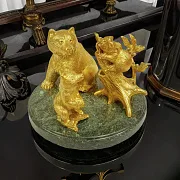 Бронзовая карандашница "Медведи" — оригинальный подарок — фотография 1