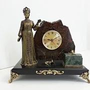 Часы «Хозяйка Медной горы» с камнями, 235×145×215 мм — необычный подарок — фотография 2