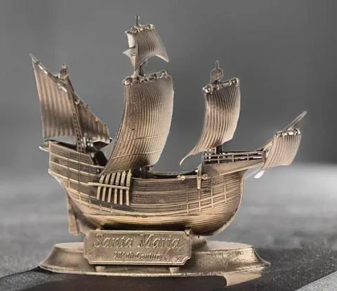 Бронзовая модель корабля «Санта-Мария», 1:350 — оригинальный подарок