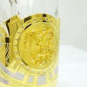 Златоустовский латунный подстаканник «Гербовый» в подарок — фотография 2