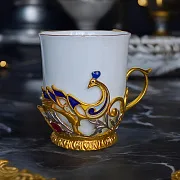 Кофейная чашка "Павлин" — оригинальный подарок — фотография 1