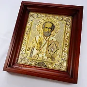 Подарочная икона Николая Чудотворца /в киоте/. Златоуст — фотография 7