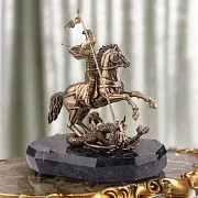Статуэтка «Георгий Победоносец большой в шлеме» из бронзы — оригинальный подарок — фотография 1