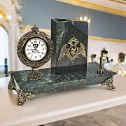 Часы «Элина» с орлом Росгвардии и подставкой — оригинальный подарок — фотография 1