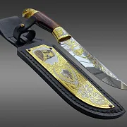 Ручная работа: Кованый нож «Золотой сокол» №8 — фотография 13