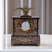 Каминные часы «Двуглавый Орёл» с креноидом и долеритом — необычный подарок — фотография 1