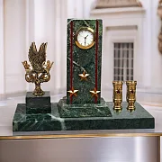 Часы «Погон» с гербом ОКС МВД и подставками — красивый подарок — фотография 1