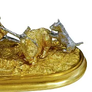 Композиция «Охотник с кабаном» из латуни в подарок — фотография 5